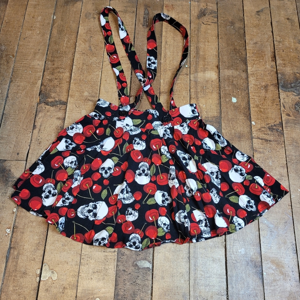 Body Rage skull and cherries skaters skirt